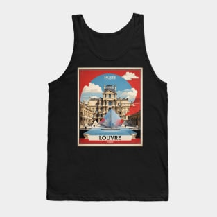 Musee du Louvre France Tourism Vintage Poster Tank Top